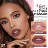 Evpct 1Pcs Red Brown Matte Lip Liner And Liquid Lipstick Stain Makeup Set For Women Red Brown Lip Liner Stain Long Lasting Waterproof Smudge