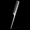 Metal Rat Tail Comb With Metal Pick Stainless Steel Hair Combs Flat Top Fine Cutting Combs Teasing Pin Tail Barber Comb With Parting Tip For