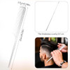 Metal Rat Tail Comb With Metal Pick Stainless Steel Hair Combs Flat Top Fine Cutting Combs Teasing Pin Tail Barber Comb With Parting Tip For