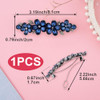 Hinzic Sparkly Rhinestone Hair Clip Crystal Blue Flower Prom Barrette