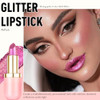 Wugbc Hot Pink Glitter Lipstick With Metallic Finish Holographic Shimmer Lip Stick Long Lasting Lightweight Hydrating Lip Tinted Non Sticky