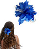 Blue Lily Flower With Flat Hair Clips For Women Claw Hawaiian Tropical Orchid Flower Barrettes Alligator Duck Billed Hair Clips For Women