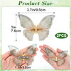 Alpinleux 2 Pcs Green 3D Moving Wings Butterfly Hair Clips 3.7 X 3