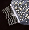 Long 22 Teeth Tulle Wrapped Metal Comb Perfect For Holding Any Long Wedding Veils In Place 2Pcs White