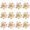 Gold Small Flower Hair Clips For Women Cute Mini Tiny Little Sparkling Metal Flower Sweet Artificial Bangs Nonslip Hair Claw Clips