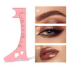 Eyebrow Stencil Ruler 4In1 Reusable Template Eyeliner Makeup Tool Pink