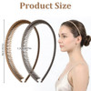 Liqwei 2 Pcs Headbands With Teeth For Women Non Slip Plastic Comb Headband With Teeth Fashion Comfortable Hairbands Hair Accessories For