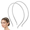 Molain 2 Pcs Thin Rhinestone Headbands For Women Silver Sparkly Crystal Hairbands Elegant Trendy Metal Headpiece Hair Accessories For