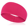 Haifafafaing 80S 90S Neon Hot Pink Headband Wide Non Slip Sweat Hairbands Solid Sports Headbands For Glow Party Retro Print Travel Party