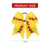 7 Softball Baseball Hair Bows Yellow Red Stitching Cheer Bows