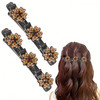 Sparkling Crystal Stone Braided Hair Clips Duck Bill Clip With Rhinestone