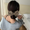 4 Pcs Leopard Print Bow Hair Claw Clips High Ponytail Fixed Claw Clip Nonslip Shark Clips Hair Styling Accessories For Women