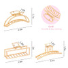 3Pcs Metal Claw Clips Large Gold Hair Clips For Women Girls Non Slip