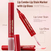Wugbc Lip Liner Stain And Lip Gloss Set Rose Pink Lip Stain Long Lasting Waterproof Hydrating Lip Tint Highly Pigmented Lip Combo Smooth Lip
