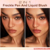 Wugbc Freckle Pen Liquid Blush 2 In 1 Upgrade Dark Brown Freckles Stamp Orange Cream Blush For Cheeks Long Lasting Fake Freckle Tattoo