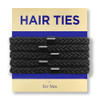 Havhaf Braided Mens Hair Ties For Men For Buns Curly Thick Dense Hair Elastic Hair Ties For Guys No Damage Crease Breakage Black 5 Count