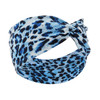 Woration Blue Leopard Print Headband Cross Wide Elastic Headwear
