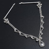 Missgrace Women Bridal Rhinestone Gold Forehead Head Chain Clip Headband Boho Crystal Teardrop Headpiece Hair Jewelry Wedding Prom Party