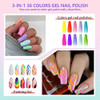 36 Colors Nail Art Gel Paint Kit 38Pcs Polish Set With Brush For Diy Design At Home Solid Polish For Diy Nails Kits Gift For Women