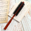 Small Round Hair Brush For Thin Or Short Hair Natural Boar Bristle Hair Brush With Wooden Handle Mini Volumizing Roller Hairbrush For Women