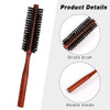 Small Round Hair Brush For Thin Or Short Hair Natural Boar Bristle Hair Brush With Wooden Handle Mini Volumizing Roller Hairbrush For Women