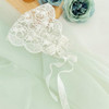 Asphinien Baby Girls Lacy Bow Headband Soft Breathable Lace Hairband For Toddlers Infant Baptism Christening Beanie Cap Wide Turban Wedding