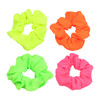 Neon Scrunchies For Hair 80S 90S 4Pcs Silk Satin Scrunchy Hair Elastics Ties Scrunchies Hair Elastics Bands Ponytail Holder Neon Hair