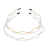 Metal Headbands For Women Trendy And Cute Gold And Silver Designer Hair Accessories Elastic Hair Bands For Teens And Women 2Pcs