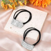 Sparkly Rhinestone Hair Accessories 2 Pcs Elastic Scrunchies Ponytail Holder Crystal Cuff Hair Band And Hair Ties For Women And Girls Silver