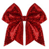 Zolyco Large Big 7 Inch Glitter Bow Clip Sequin Bling Party Hair Accessories For Women Teens Girls Kids 1 Pcs Christmas Red