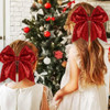 Zolyco Large Big 7 Inch Glitter Bow Clip Sequin Bling Party Hair Accessories For Women Teens Girls Kids 1 Pcs Christmas Red