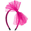 Sumersha Women Neon Lace Bow Headband 80S Costume Headwear Lace Bow Hair Accessory For 1980S Theme Party Halloween Hair Hoop