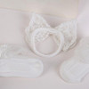 Baby Lace Bow Headband And Sock Set Toddler Infant Cotton Socks Baptism Headband White Christening Headbands Tsfd57 White Free Size