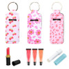 Caiqicome Chapstick Lip Balm Holder Key Chain Keychain Lip Potable Chapstick Holders Gloss Cute With Clip Lip Balm Sleeve Pouch Organizer