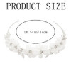 Heogacinlia White Tulle Flower Headband Flower Women Girl Headpiece Rhinestones Wedding Flower Headband Princess Crystal Pearl Hair
