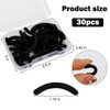 Worukio 30 Pcs Silicone Eyelash Curler Refill Pads With Storage Box Black
