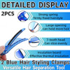 Heat Insulation Sectioning Clips 2Pcs Blue Hair Styling Clips Wig And Extension Separator Tools 7 Tooth Design 9.5X4.5Cm 3.7X1.7In For