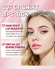 Pink Glitter Metallic Lipstick Waterproof Matte Shimmer Lip Gloss For Women