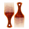 Liasun 2 Pack Hair Pick Comb Amber Smooth Afro Comb Lift Detangle Hair Comb Styling Tools For Curly Thick Medium Long Hair Amber