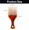 Liasun 2 Pack Hair Pick Comb Amber Smooth Afro Comb Lift Detangle Hair Comb Styling Tools For Curly Thick Medium Long Hair Amber