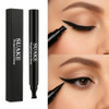 2 In 1 Winged Eyeliner Stamp And Liquid Liner Pen Black Waterproof Smudge Proof Long Lasting Dual Ended Wing Stamp And Precision Liner