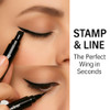 2 In 1 Winged Eyeliner Stamp And Liquid Liner Pen Black Waterproof Smudge Proof Long Lasting Dual Ended Wing Stamp And Precision Liner
