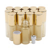 Kesell Essential Oil Roller Bottles, 15 Pack 5ml Light Yellow Roller Bottles with Stainless Steel Roller Balls and Golden Lids