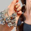 10Pcs Hair Tie Bracelets For Women Silvery Ball Ponytail Holders No Damage Elastics For Thick And Thin Hair Glitter Bands Decorative