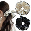 Mdgfge 2 Pcs Large Vintage Polka Dots Hair Scrunchies Silk Oversized Scrunchie Bobbles Hair Ties Ropes Jumbo French Elegance Hair Scrunchy