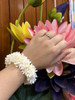 Annafi Mogra White Gajra Traditional Indian Hair Accessories Gajra Flower Rubber Band For Women Handmade Jewellery Jasmine 1 Plain White