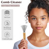 2Pcs Mini Hair Brush Cleaner Set With Wooden Handle And Metal Wire Rake Portable Comb Cleaner