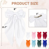 White Hair Bow For Women Girls Big Satin Bow Clip With Long Tail White Hair Accessories