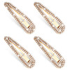 4 Pcs Rhinestone Hair Clips Water Drop Crystal Hair Barrettes Bling Metal Snap Duckbill Hairpins Hair Pin For Women Bridal Wedding Party