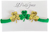 Lilpinkgoose Baby St. Patrick S Day Headbands Green Clover Bow Headbands For Newborn And I Year And Up Girls Green And Goldclover
